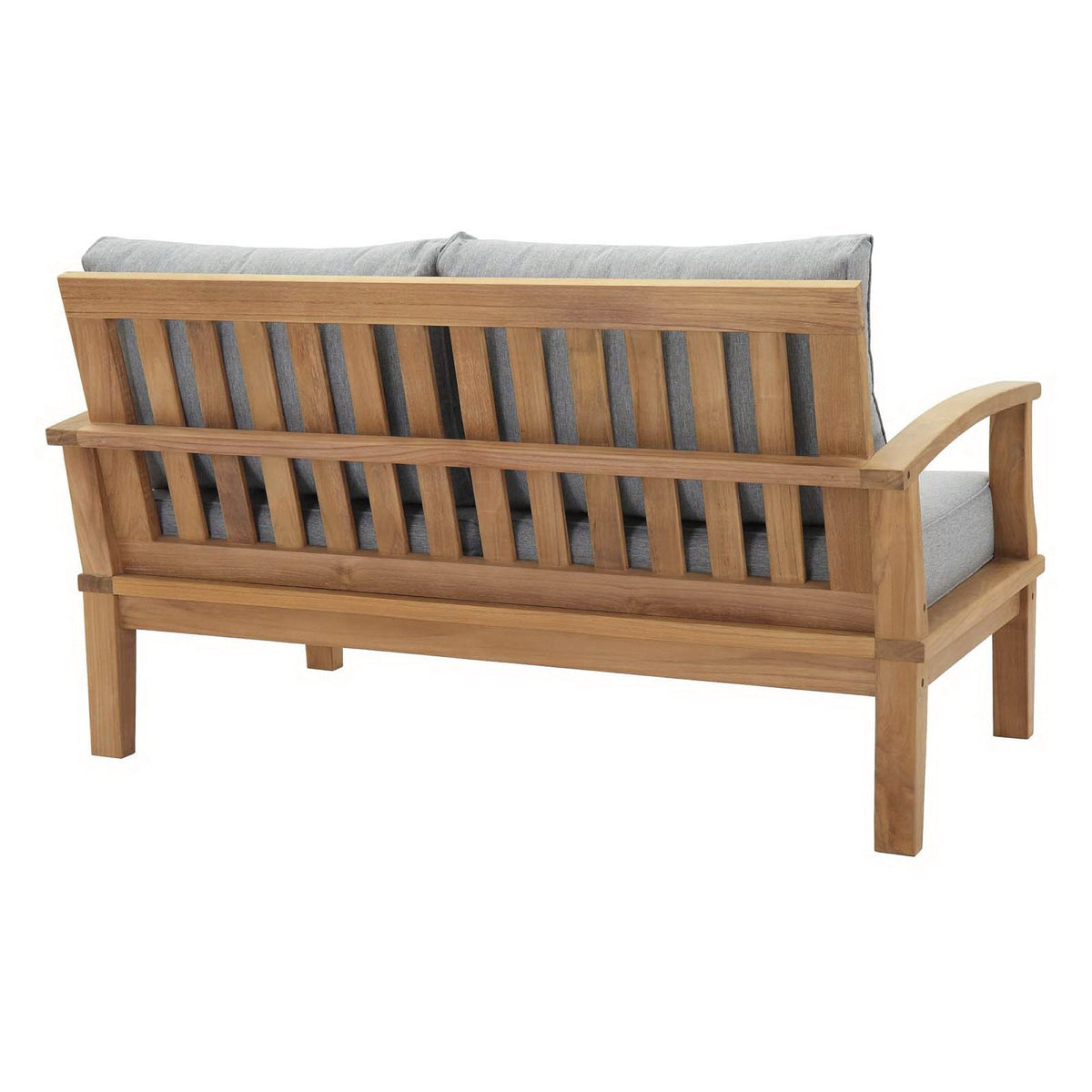 Marina 5 Piece Outdoor Patio Teak Set by Modway - Natural Gray / Natural Navy / Natural White (EEI-1472)