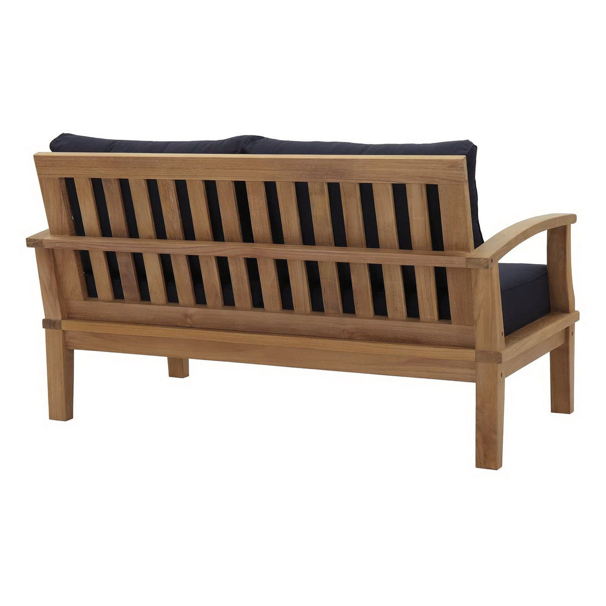 Marina 5 Piece Outdoor Patio Teak Set by Modway - Natural Gray / Natural Navy / Natural White (EEI-1472)