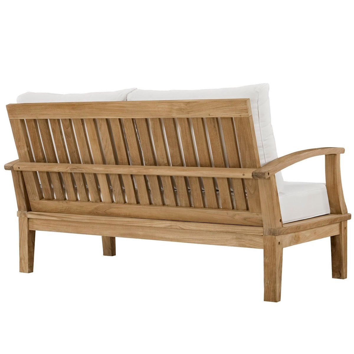 Marina 5 Piece Outdoor Patio Teak Set by Modway - Natural Gray / Natural Navy / Natural White (EEI-1472)