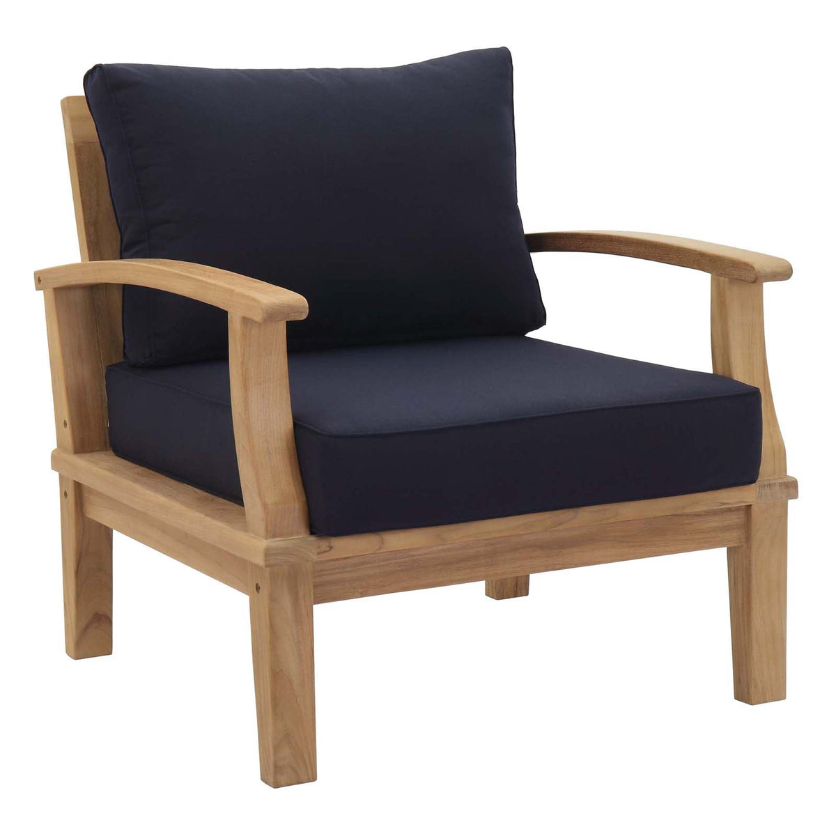 Marina 3 Piece Outdoor Patio Teak Set by Modway - Natural Gray / Natural Navy / Natural White (EEI-1475)