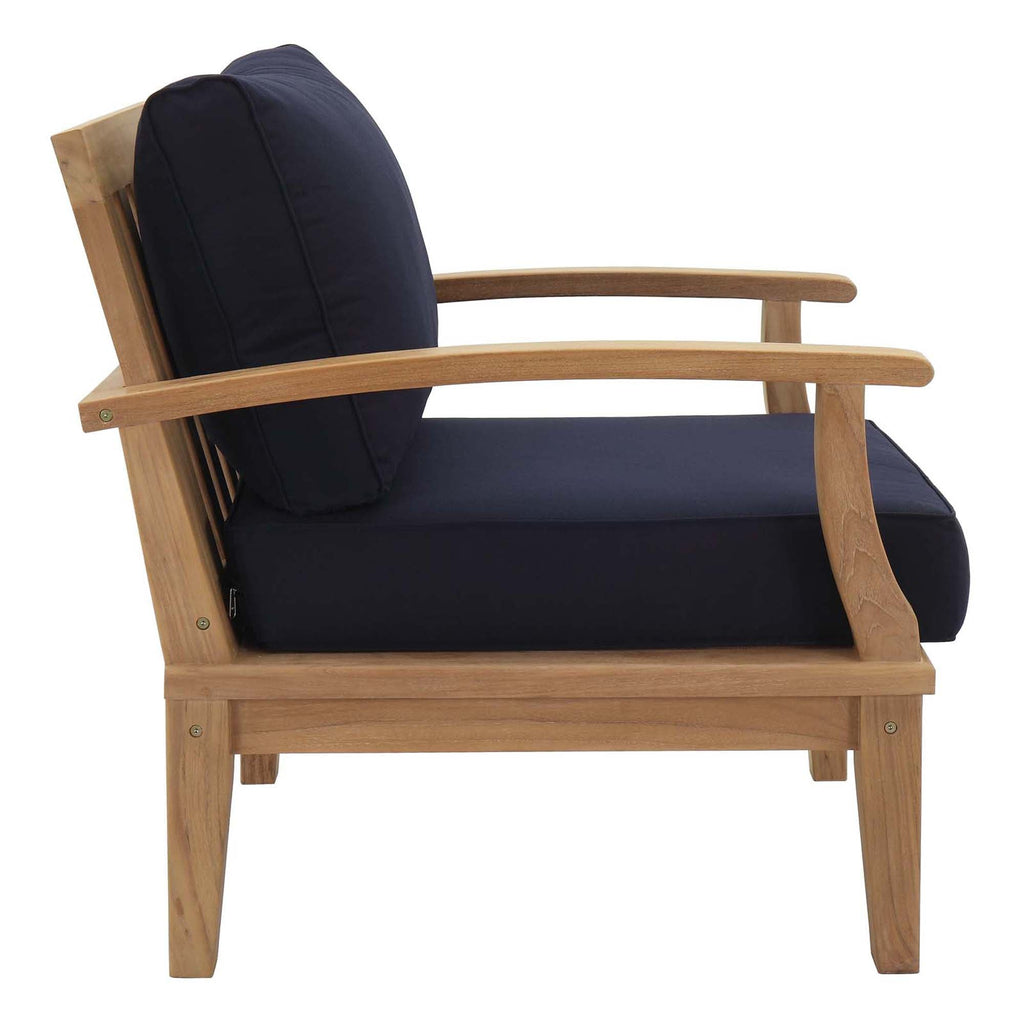 Marina 3 Piece Outdoor Patio Teak Set by Modway - Natural Gray / Natural Navy / Natural White (EEI-1475)