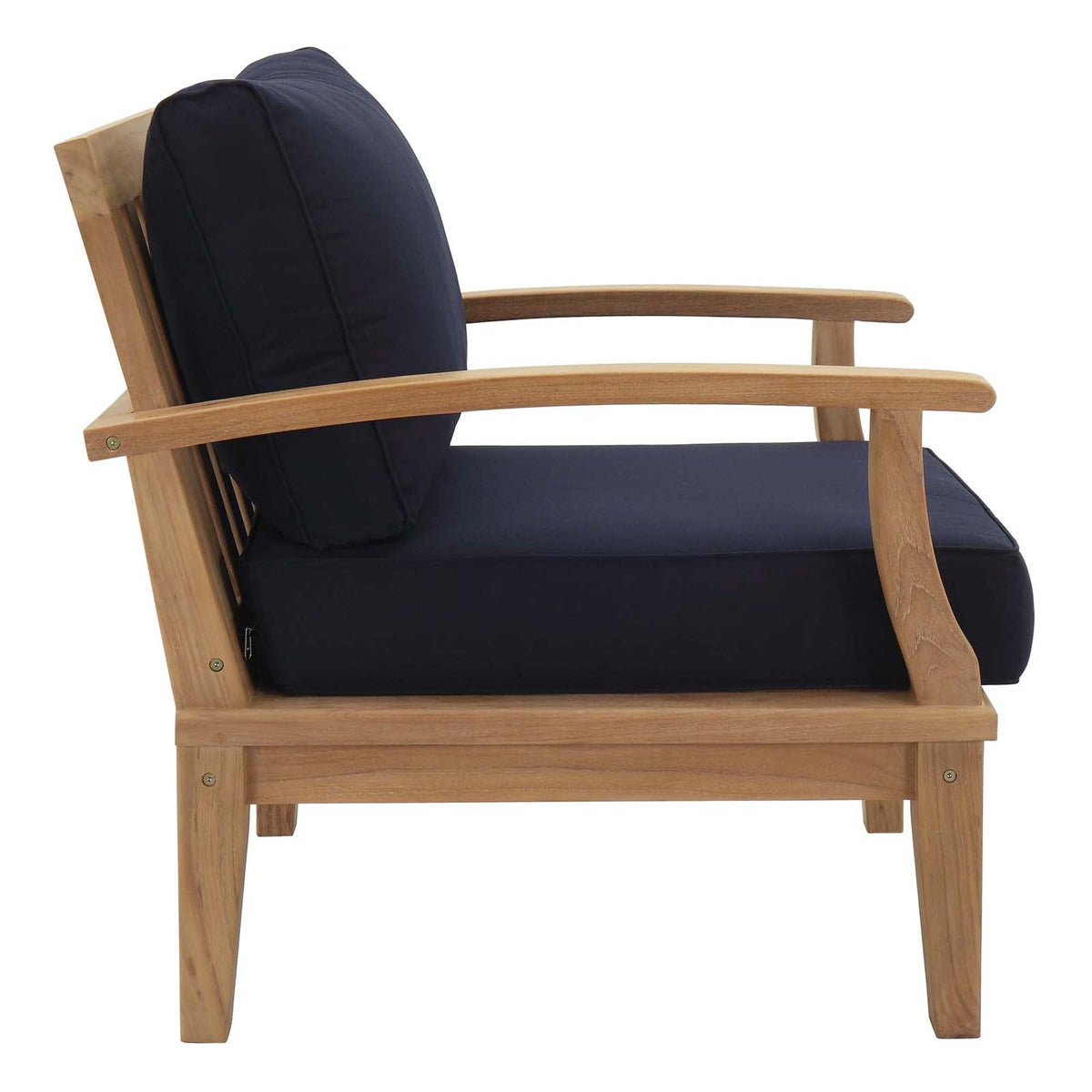 Marina 3 Piece Outdoor Patio Teak Set by Modway - Natural Gray / Natural Navy / Natural White (EEI-1475)