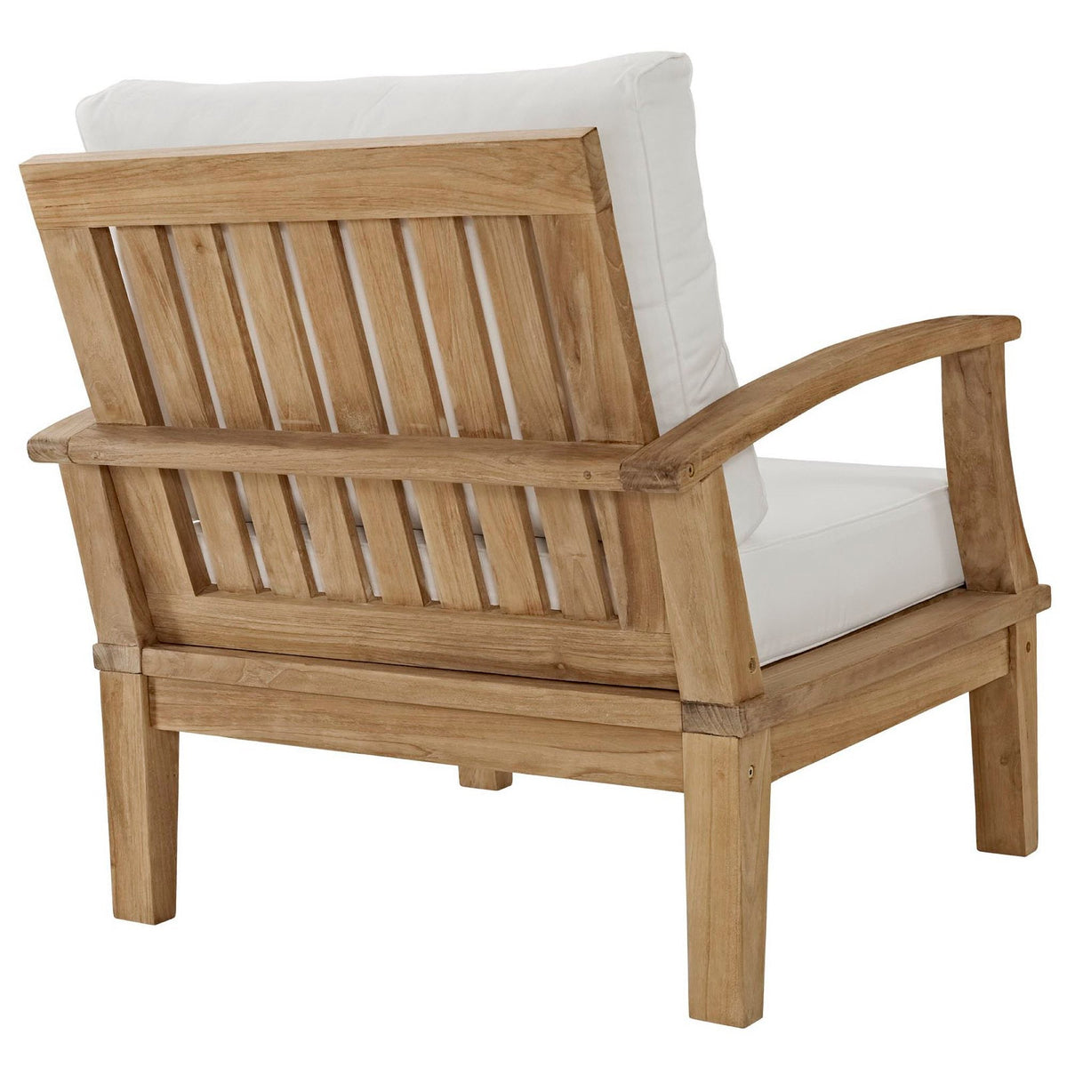 Marina 3 Piece Outdoor Patio Teak Set by Modway - Natural Gray / Natural Navy / Natural White (EEI-1475)
