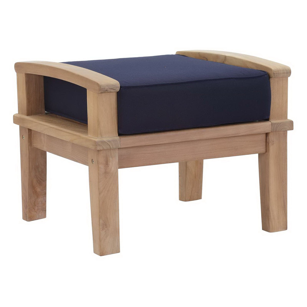 Marina 10 Piece Outdoor Patio Teak Set by Modway - Natural Gray / Natural Navy / Natural White (EEI-1489)