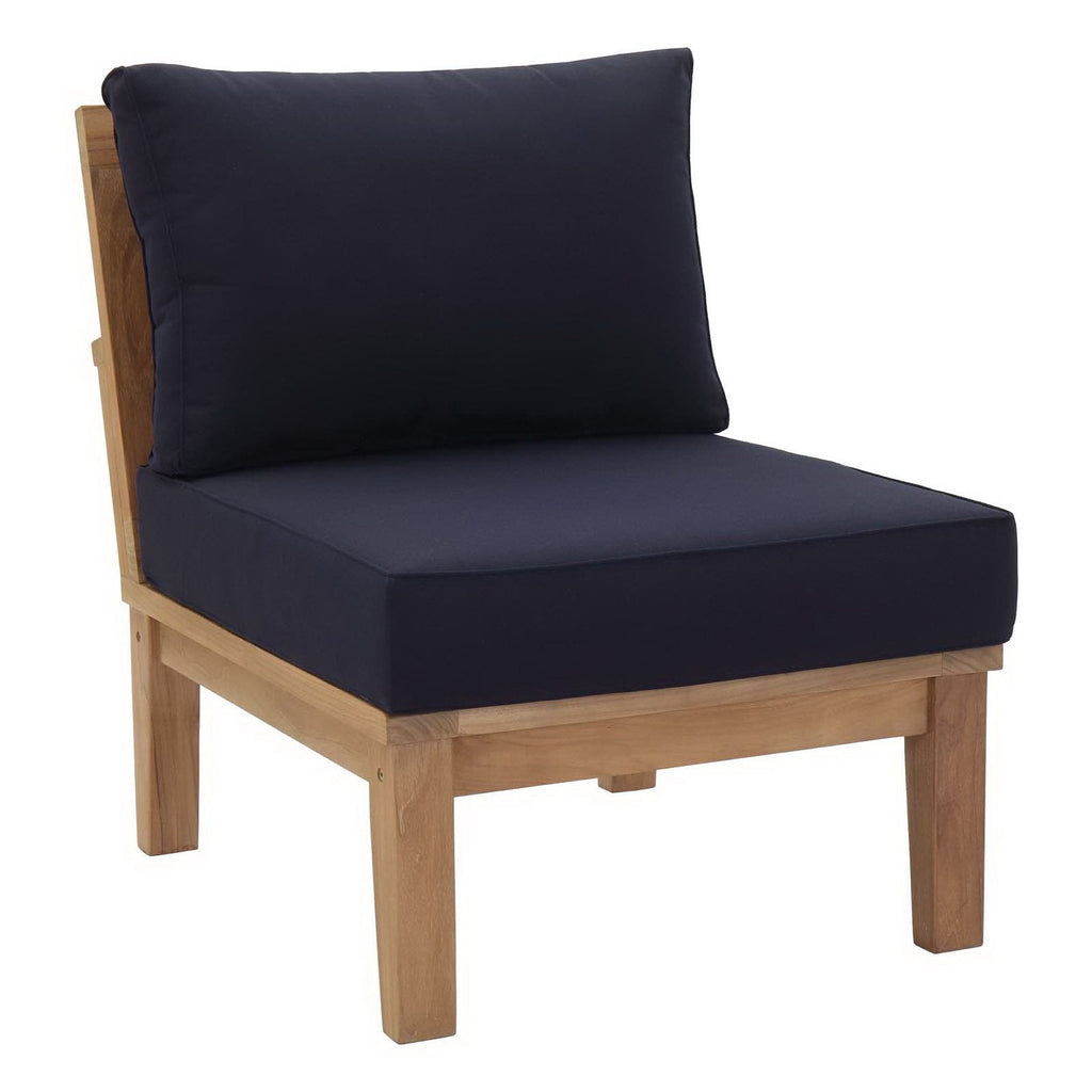 Marina 10 Piece Outdoor Patio Teak Set by Modway - Natural Gray / Natural Navy / Natural White (EEI-1489)
