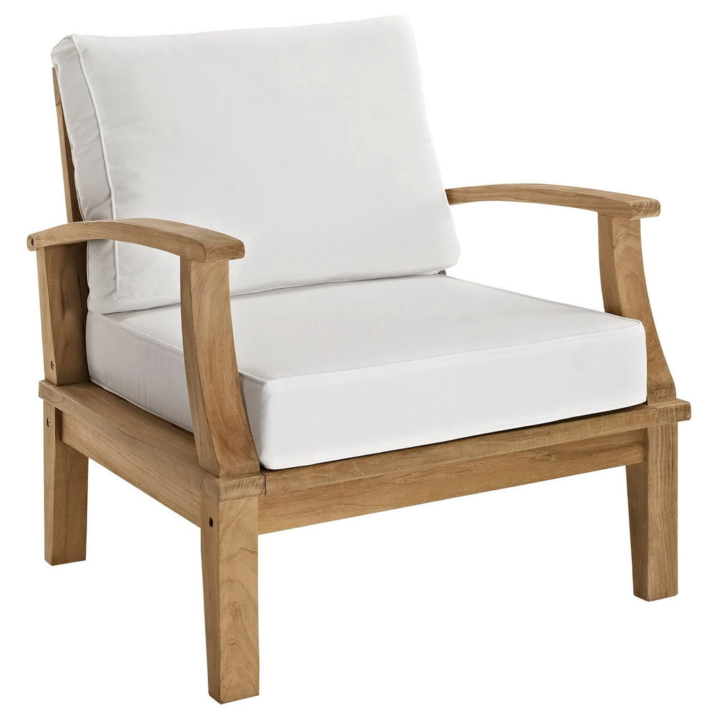 Marina 10 Piece Outdoor Patio Teak Set by Modway - Natural Gray / Natural Navy / Natural White (EEI-1489)