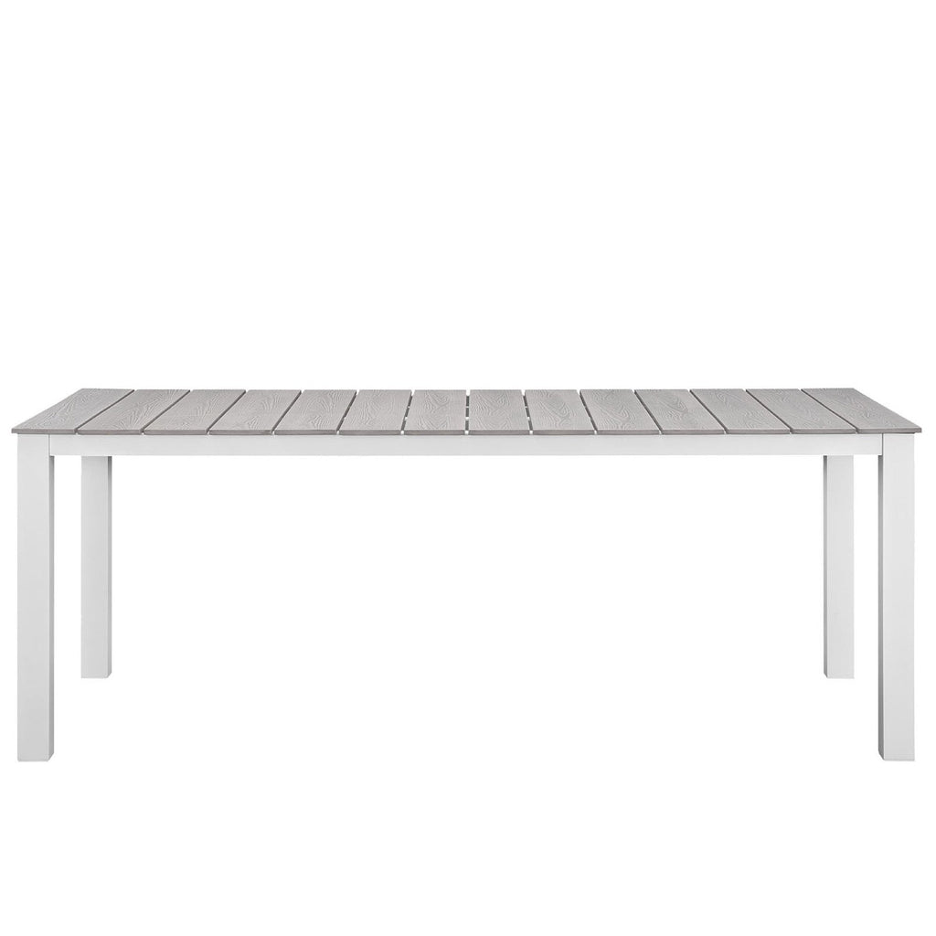 Maine 7 Piece Outdoor Patio Dining Set by Modway - White Light Gray