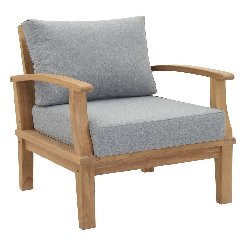 Marina 8 Piece Outdoor Patio Teak Set by Modway - Natural Gray / Natural Navy / Natural White (EEI-1817)