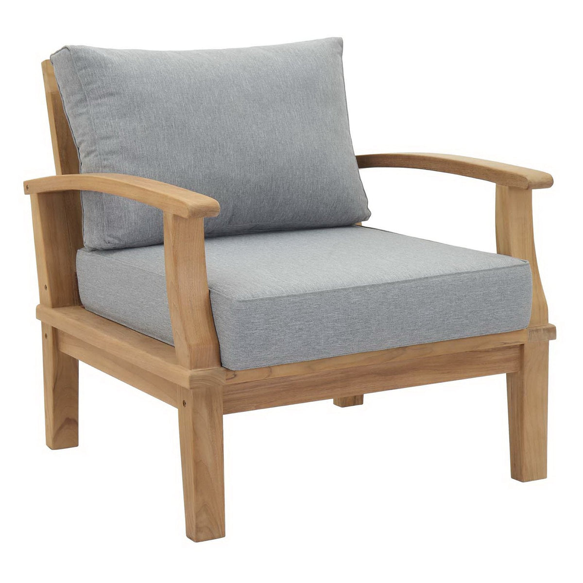 Marina 4 Piece Outdoor Patio Teak Set by Modway - Natural Gray / Natural Navy / Natural White (EEI-1818)