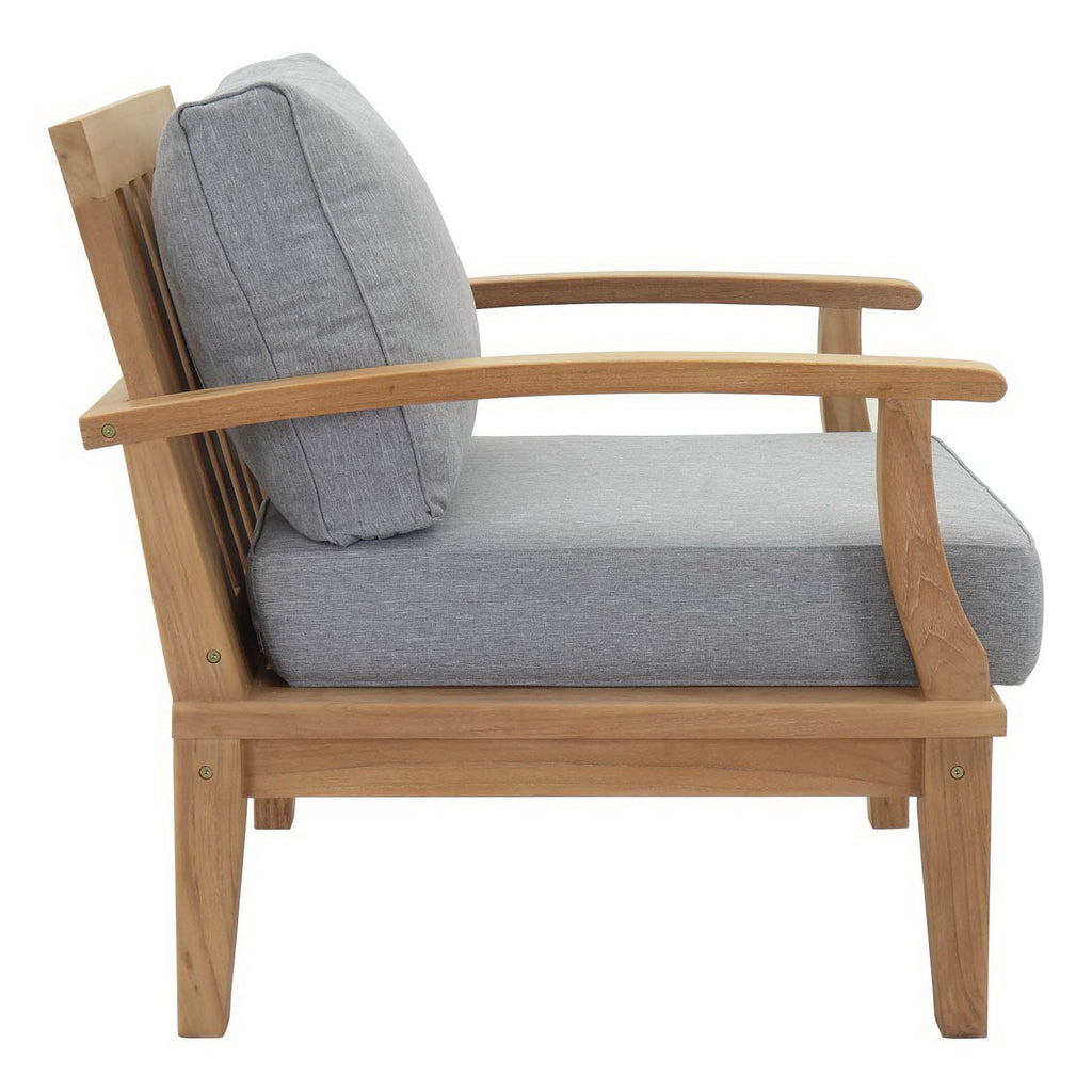 Marina 4 Piece Outdoor Patio Teak Set by Modway - Natural Gray / Natural Navy / Natural White (EEI-1818)