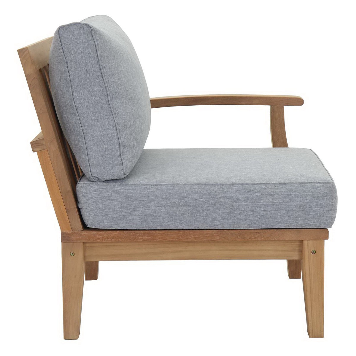 Marina 4 Piece Outdoor Patio Teak Set by Modway - Natural Gray / Natural Navy / Natural White (EEI-1818)