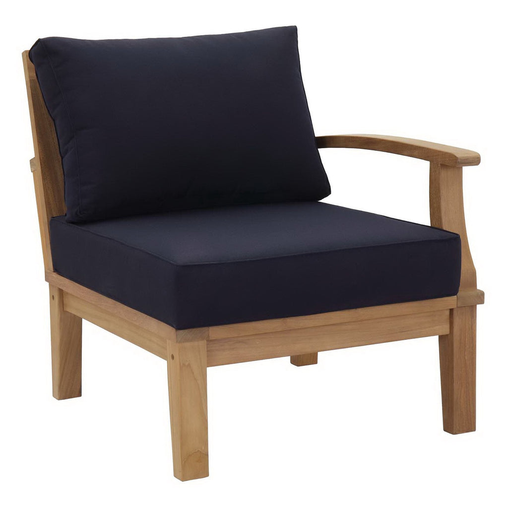 Marina 4 Piece Outdoor Patio Teak Set by Modway - Natural Gray / Natural Navy / Natural White (EEI-1818)