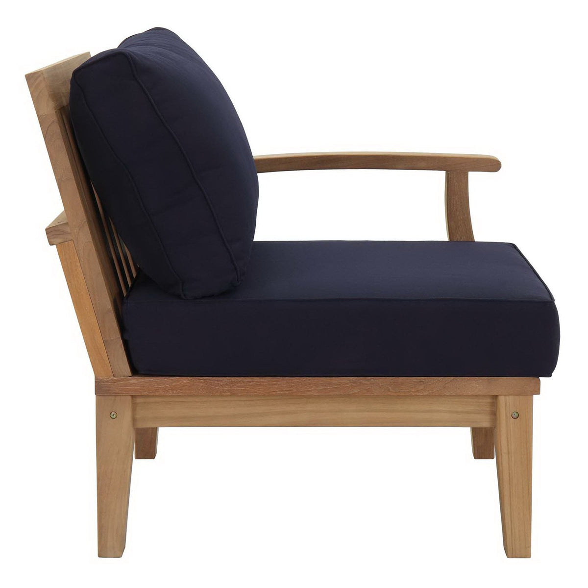 Marina 4 Piece Outdoor Patio Teak Set by Modway - Natural Gray / Natural Navy / Natural White (EEI-1818)