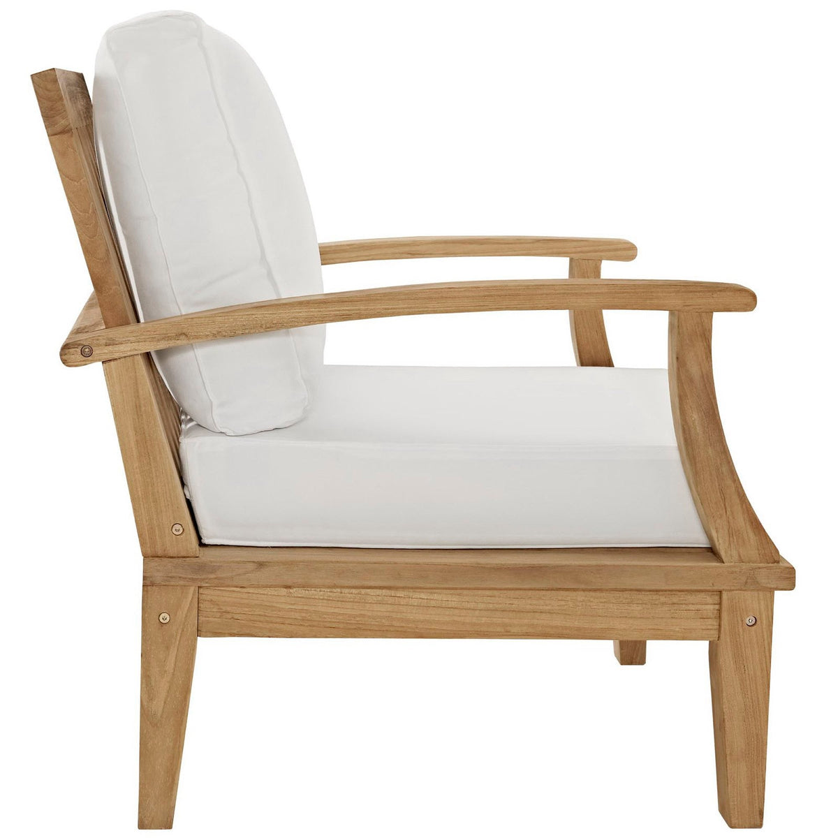 Marina 4 Piece Outdoor Patio Teak Set by Modway - Natural Gray / Natural Navy / Natural White (EEI-1818)