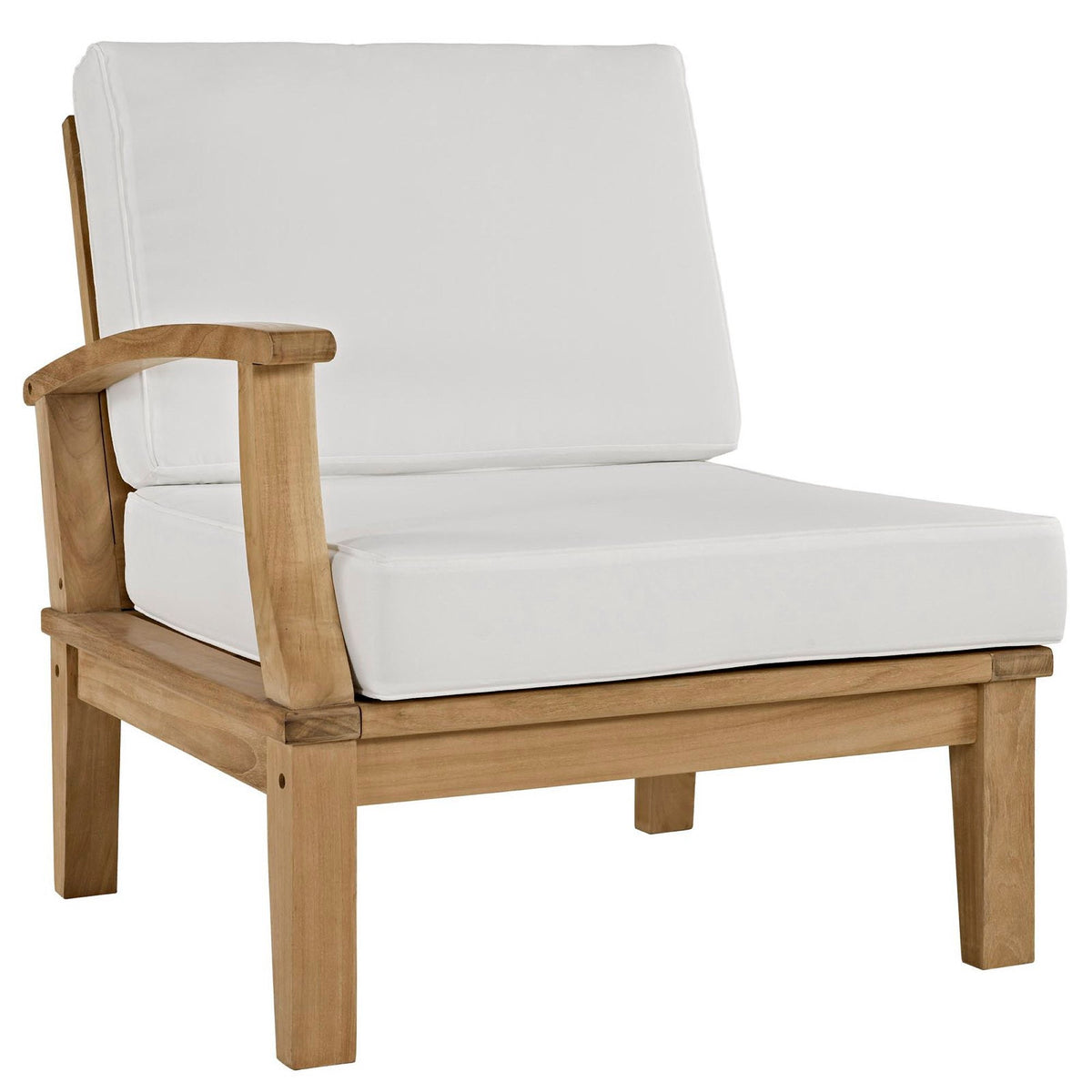 Marina 4 Piece Outdoor Patio Teak Set by Modway - Natural Gray / Natural Navy / Natural White (EEI-1818)
