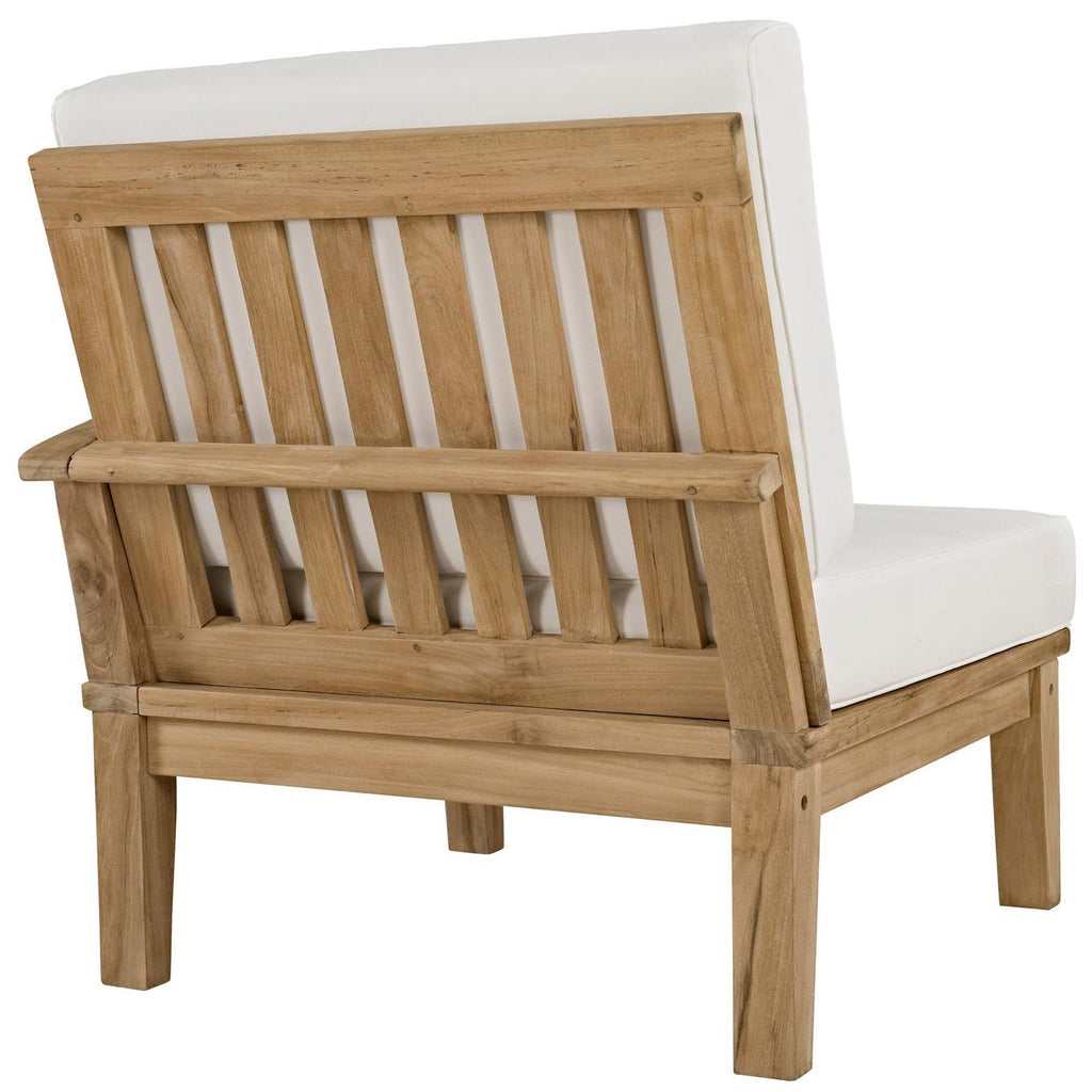 Marina 4 Piece Outdoor Patio Teak Set by Modway - Natural Gray / Natural Navy / Natural White (EEI-1818)