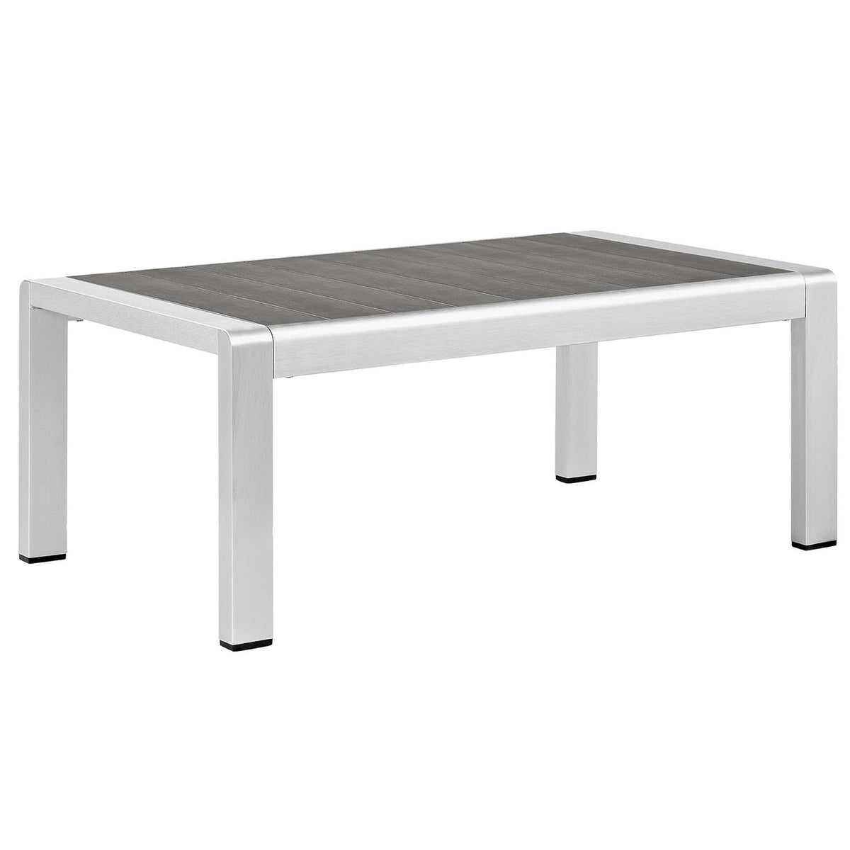Shore 5 Piece Outdoor Patio Aluminum Sectional Sofa Set by Modway - Silver Gray / Silver Navy (EEI-2557)