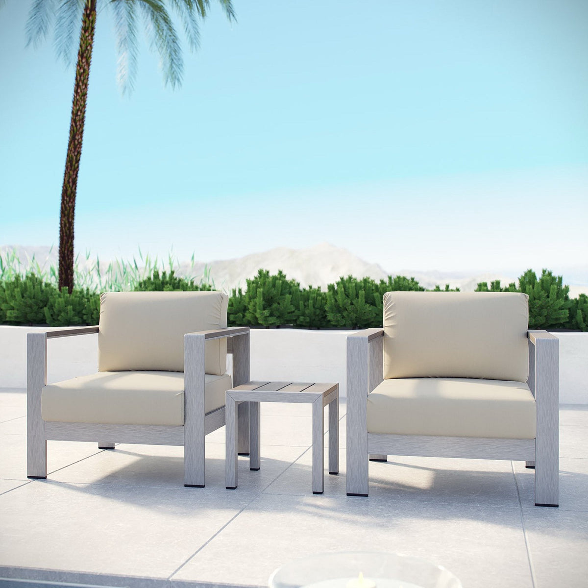 Shore 3 Piece Outdoor Patio Aluminum Set by Modway - EEI-2599