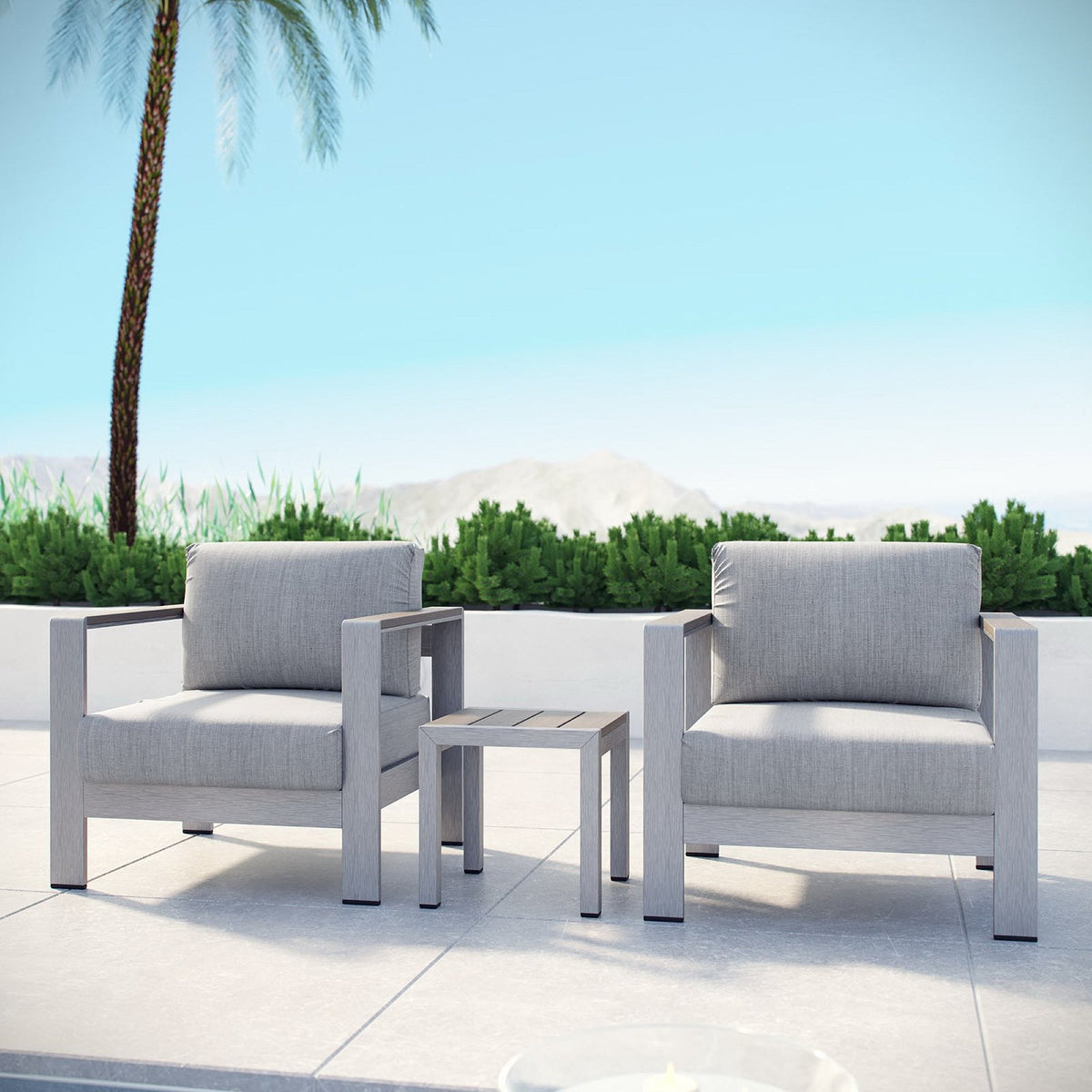 Shore 3 Piece Outdoor Patio Aluminum Set by Modway - EEI-2599