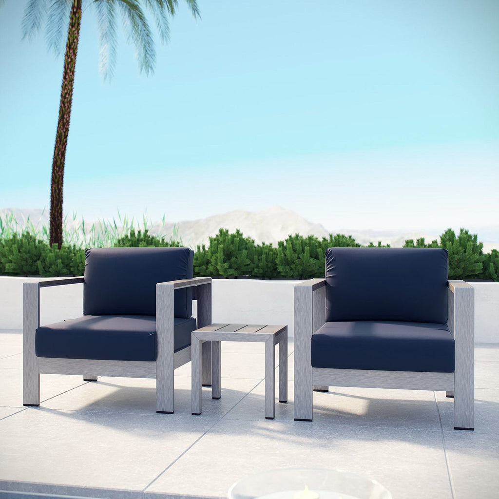Shore 3 Piece Outdoor Patio Aluminum Set by Modway - EEI-2599