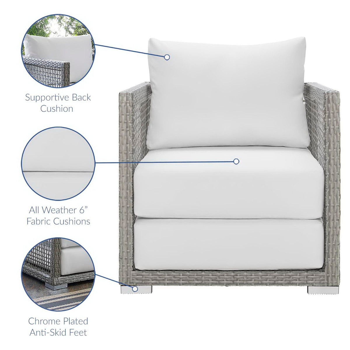 Aura Rattan Outdoor Patio Armchair by Modway