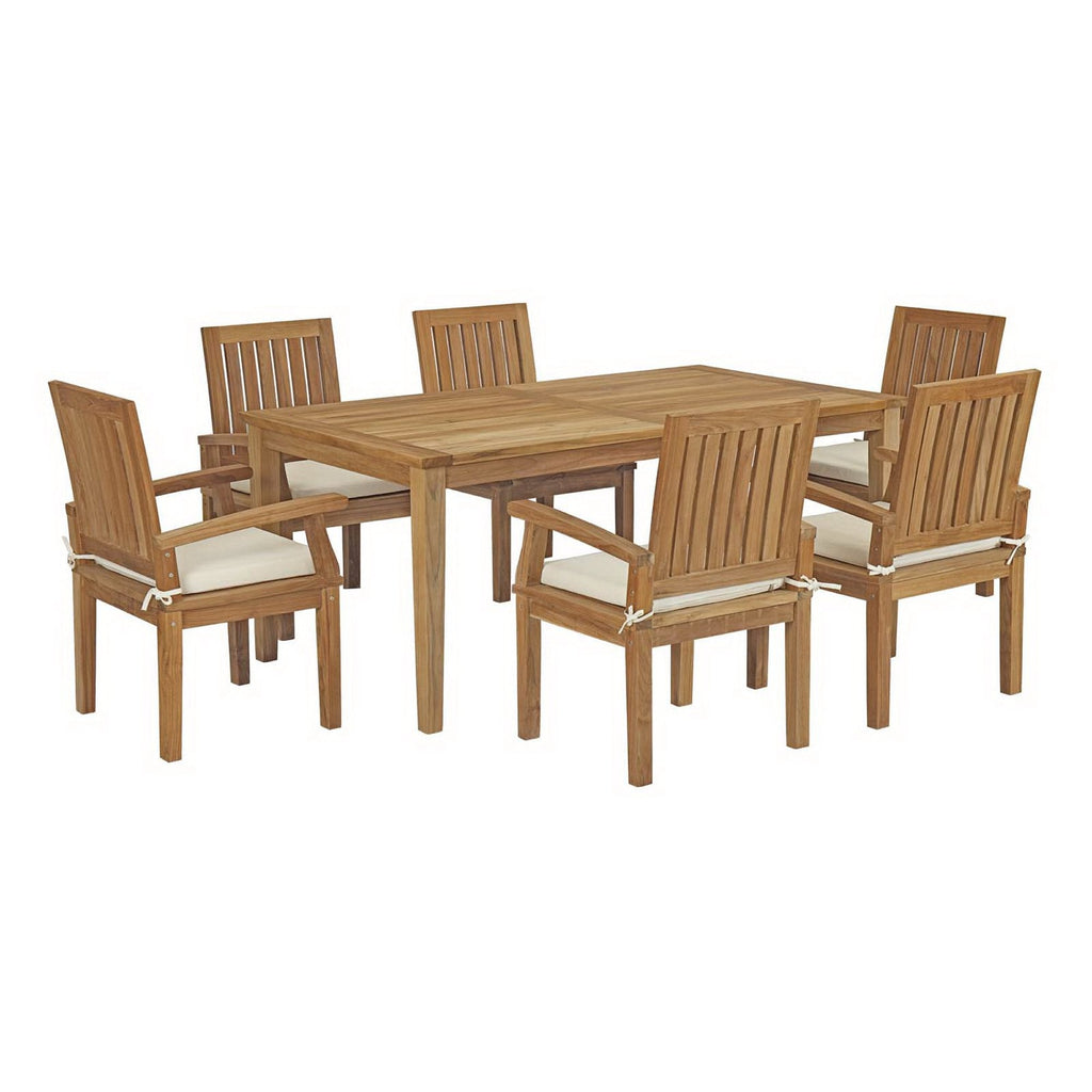 Marina 7 Piece Outdoor Patio Teak Dining Set by Modway - EEI-3295
