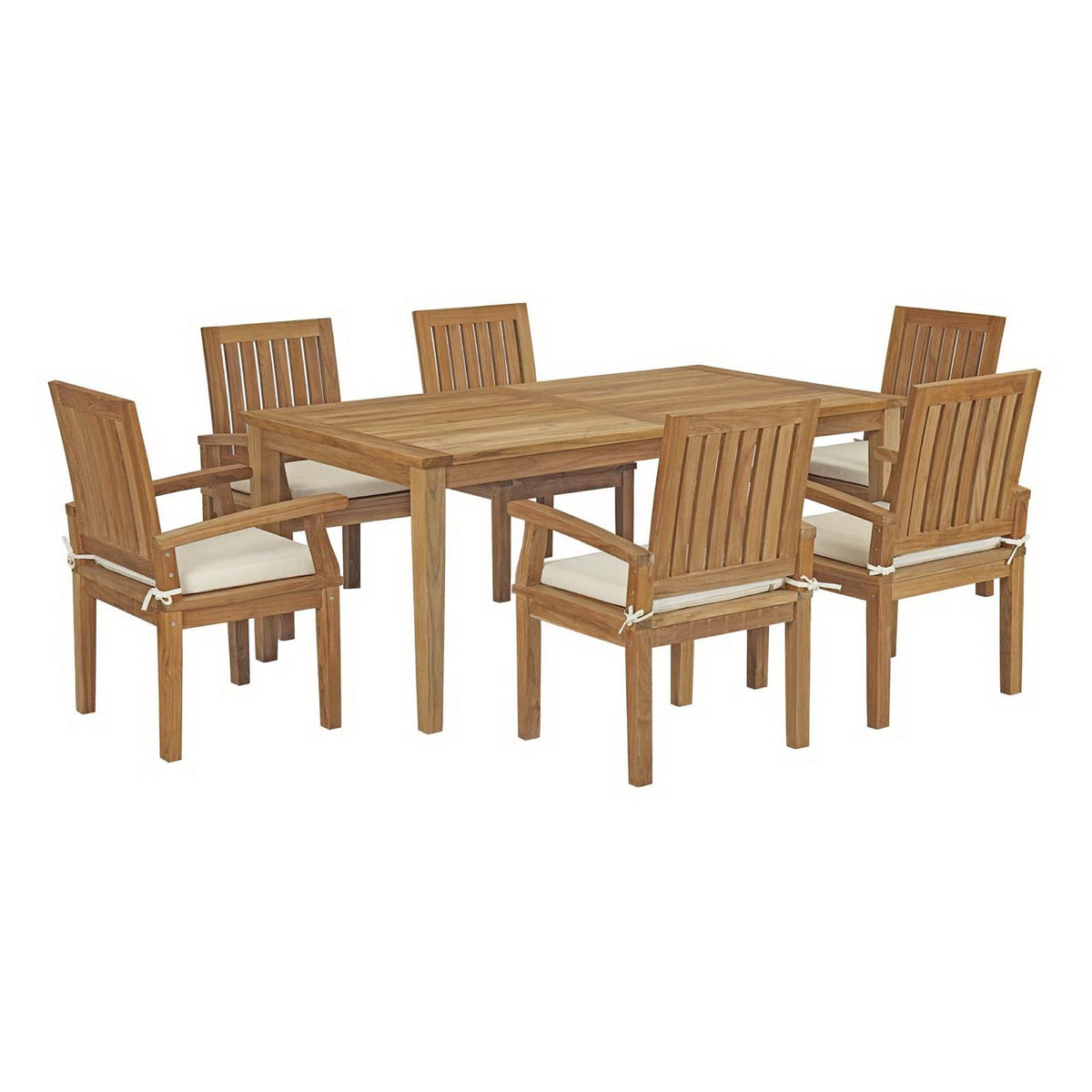 Marina 7 Piece Outdoor Patio Teak Dining Set by Modway - EEI-3295