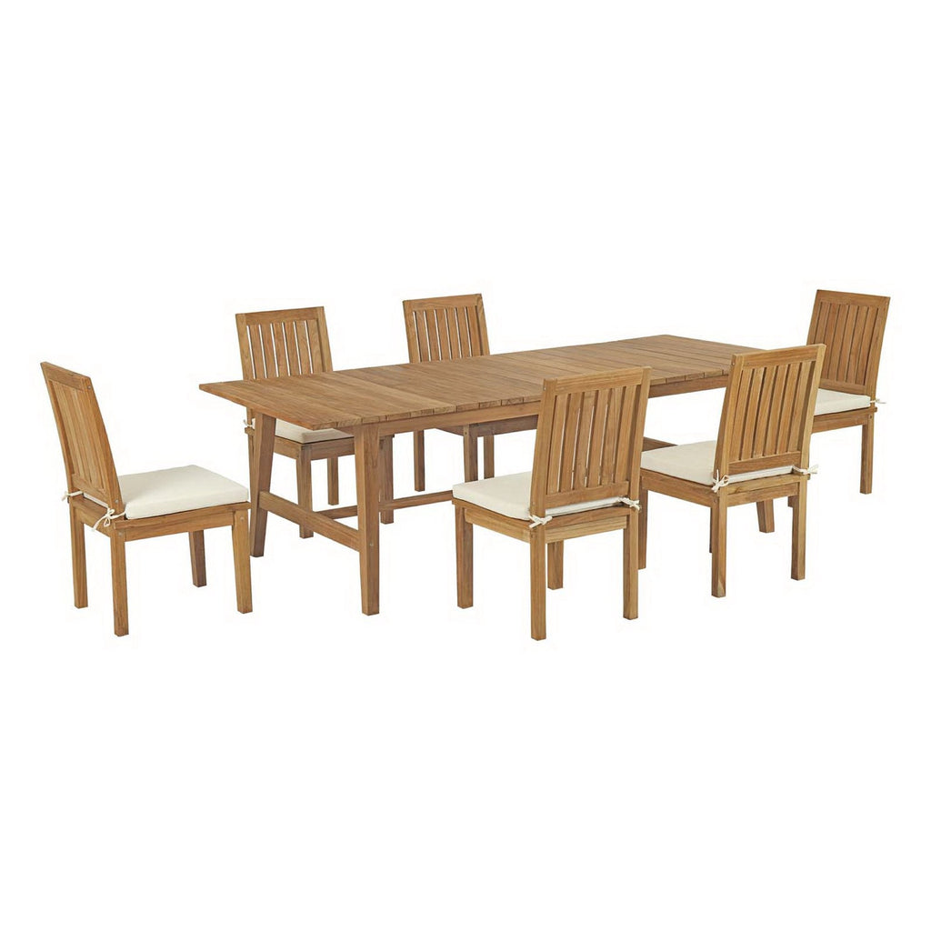 Marina 7 Piece Outdoor Patio Teak Dining Set by Modway - EEI-3307