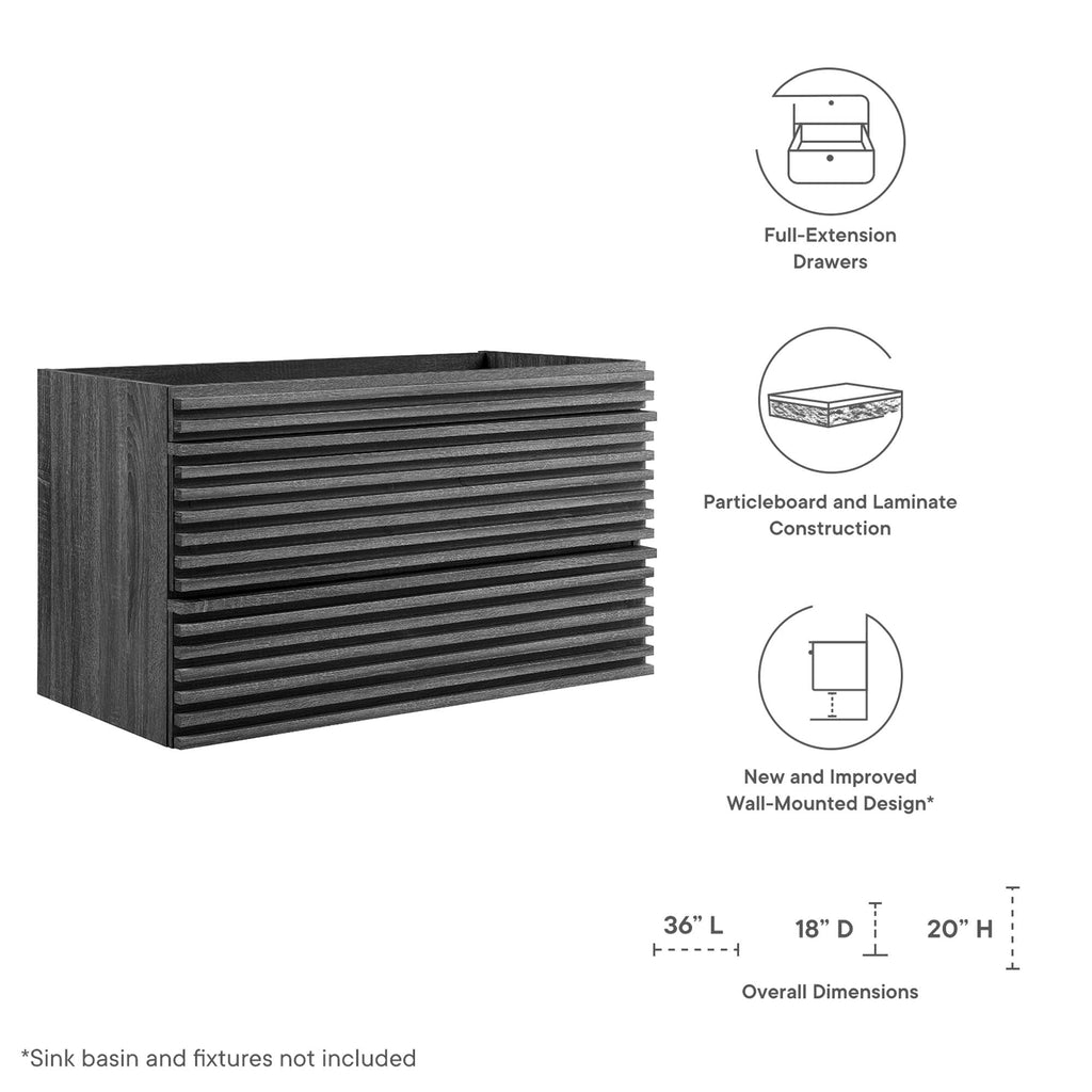 Render Wall-Mount Bathroom Vanity Cabinet by Modway