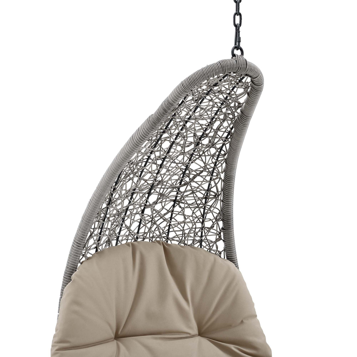 Landscape Hanging Chaise Lounge Outdoor Patio Swing Chair by Modway - Light Gray Beige / Light Gray Gray (EEI-4589)