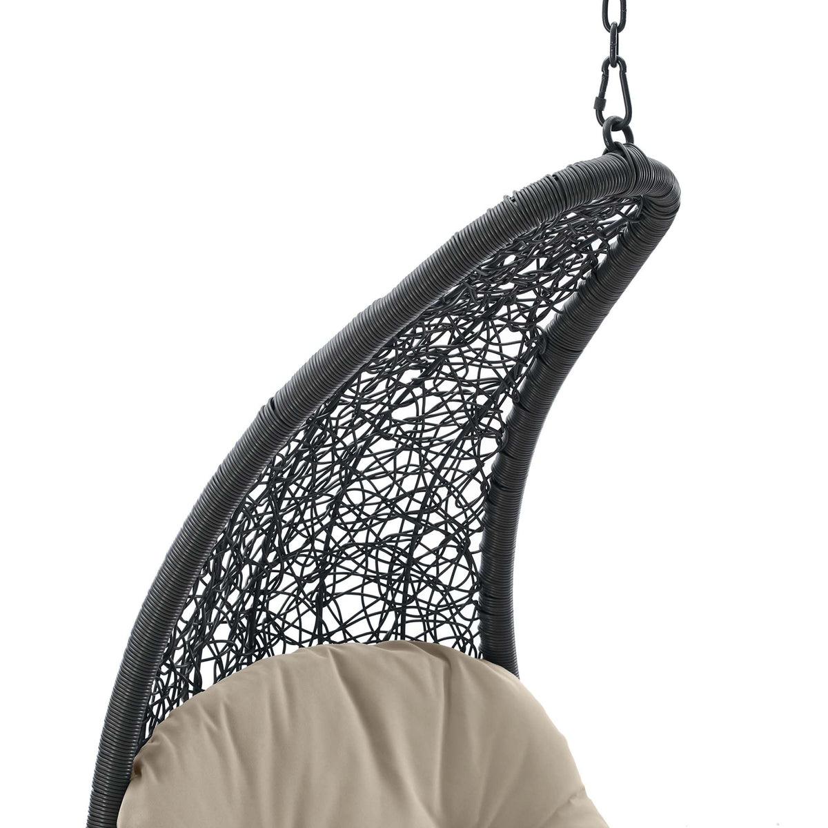 Landscape Hanging Chaise Lounge Outdoor Patio Swing Chair by Modway - Light Gray Beige / Light Gray Gray (EEI-4589)