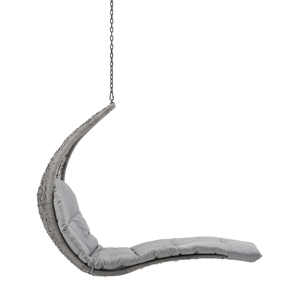 Landscape Hanging Chaise Lounge Outdoor Patio Swing Chair by Modway - Light Gray Beige / Light Gray Gray (EEI-4589)