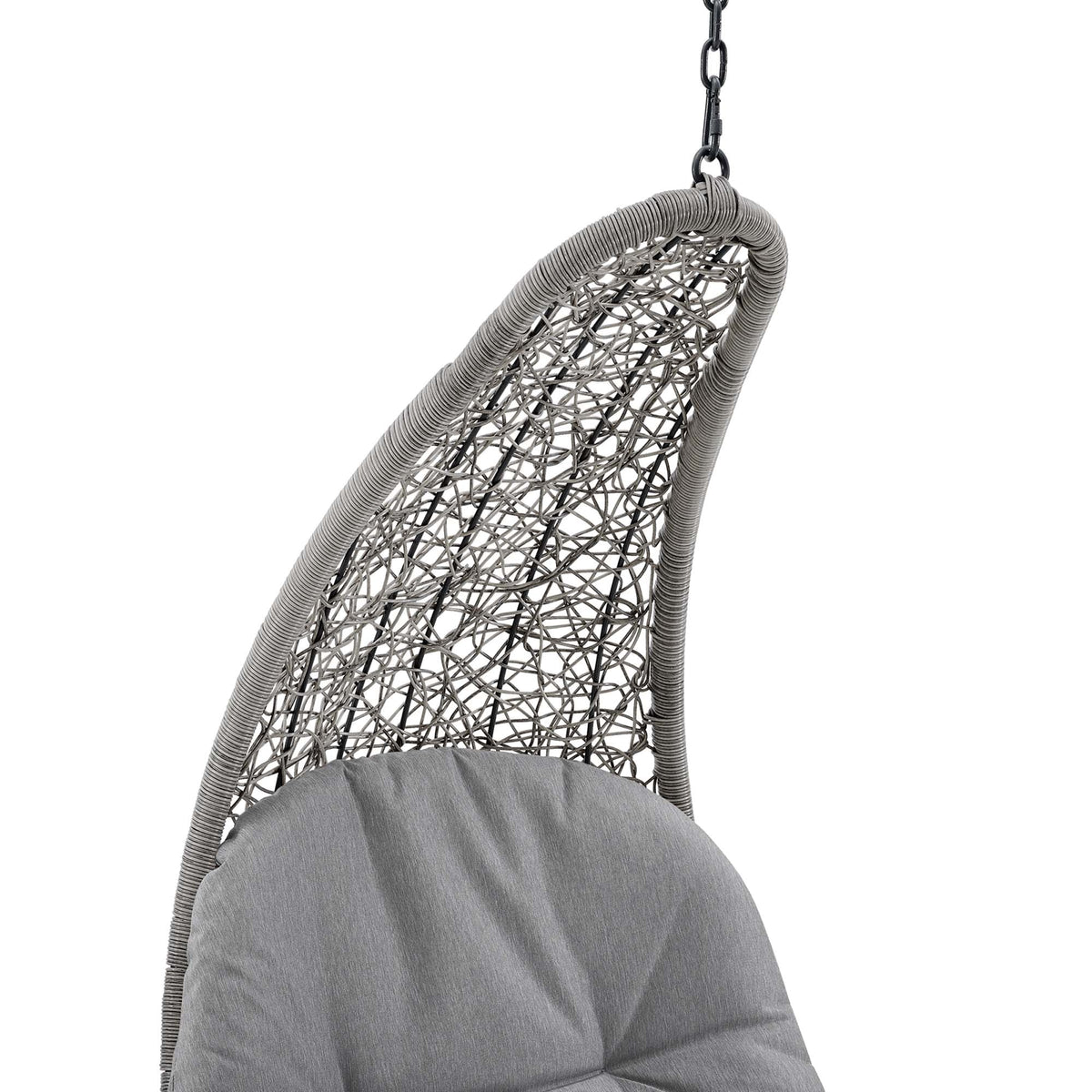 Landscape Hanging Chaise Lounge Outdoor Patio Swing Chair by Modway - Light Gray Beige / Light Gray Gray (EEI-4589)