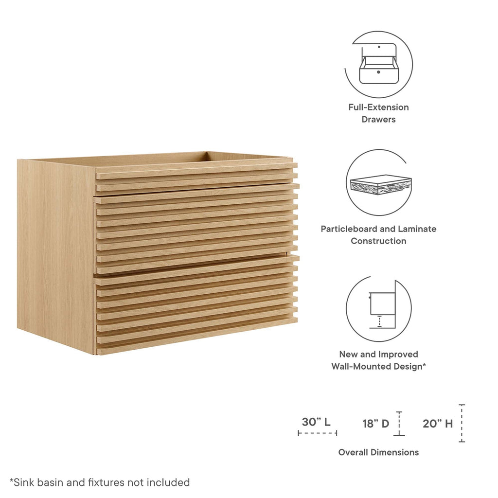 Render Wall-Mount Bathroom Vanity Cabinet by Modway
