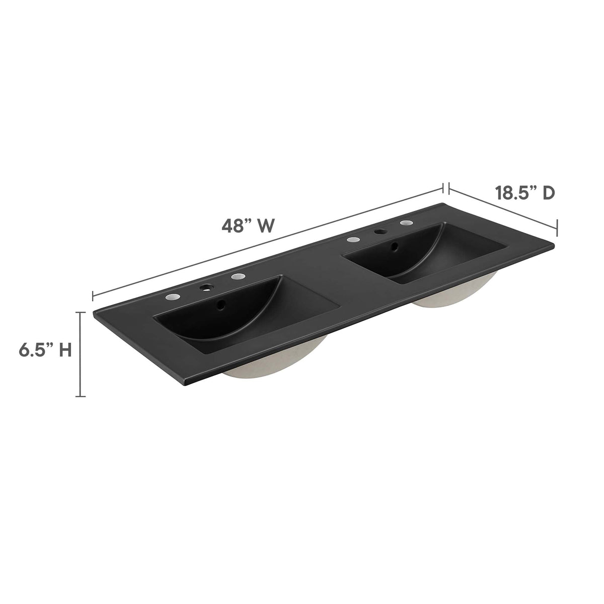 Cayman Double Basin Bathroom Sink by Modway