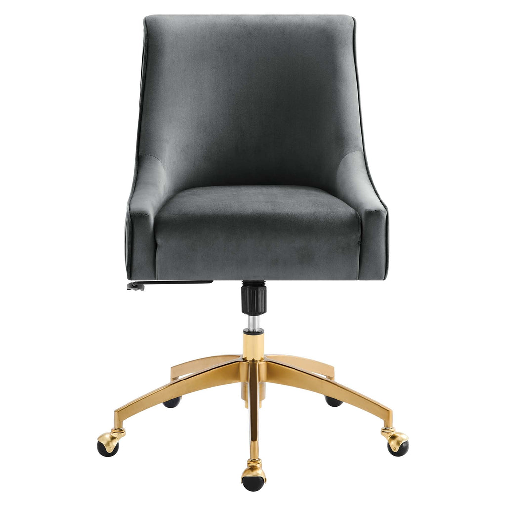 Discern Performance Velvet Office Chair by Modway - Gray / Pink / White