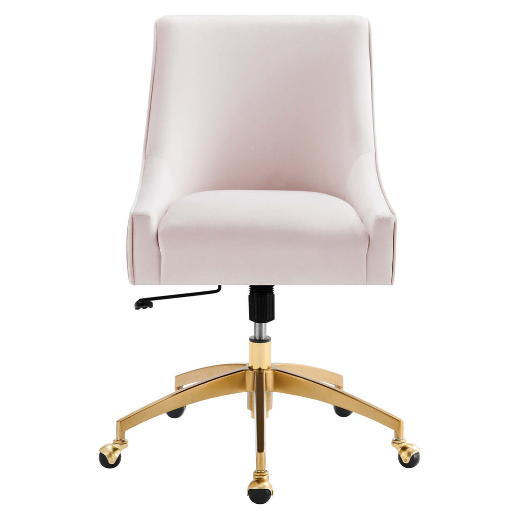 Discern Performance Velvet Office Chair by Modway - Gray / Pink / White