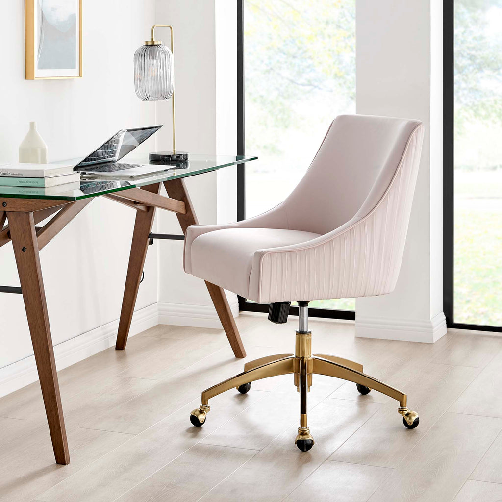 Discern Performance Velvet Office Chair by Modway - Gray / Pink / White