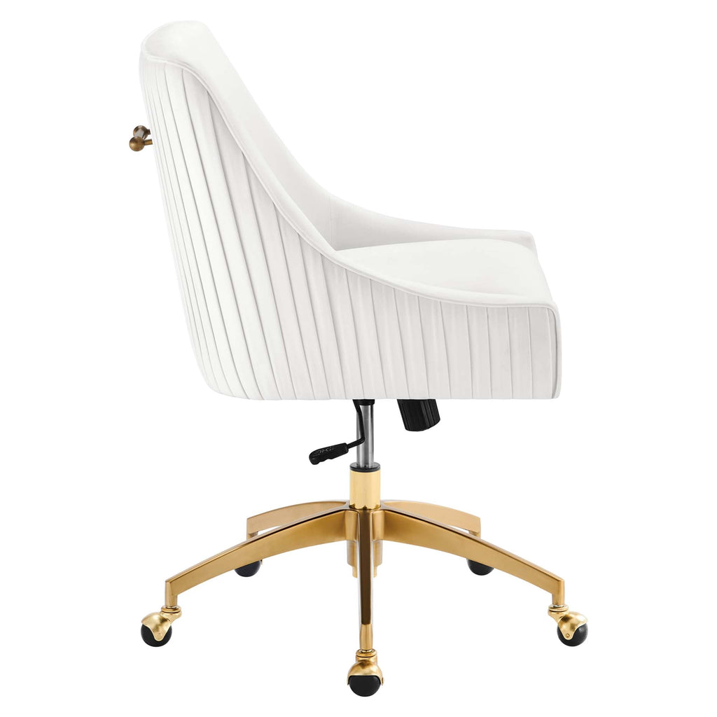 Discern Performance Velvet Office Chair by Modway - Gray / Pink / White