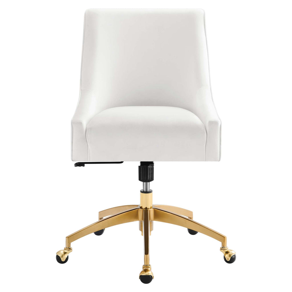 Discern Performance Velvet Office Chair by Modway - Gray / Pink / White