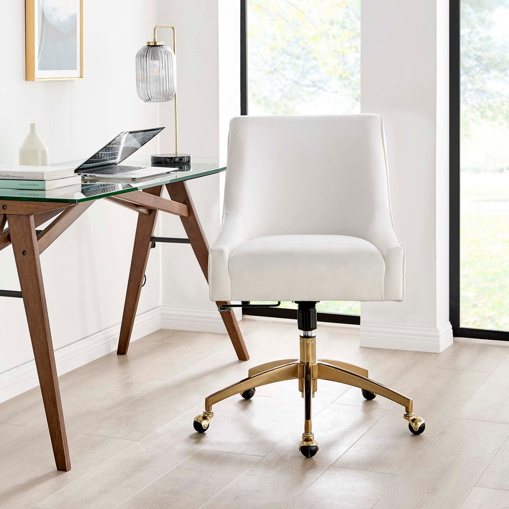 Discern Performance Velvet Office Chair by Modway - Gray / Pink / White