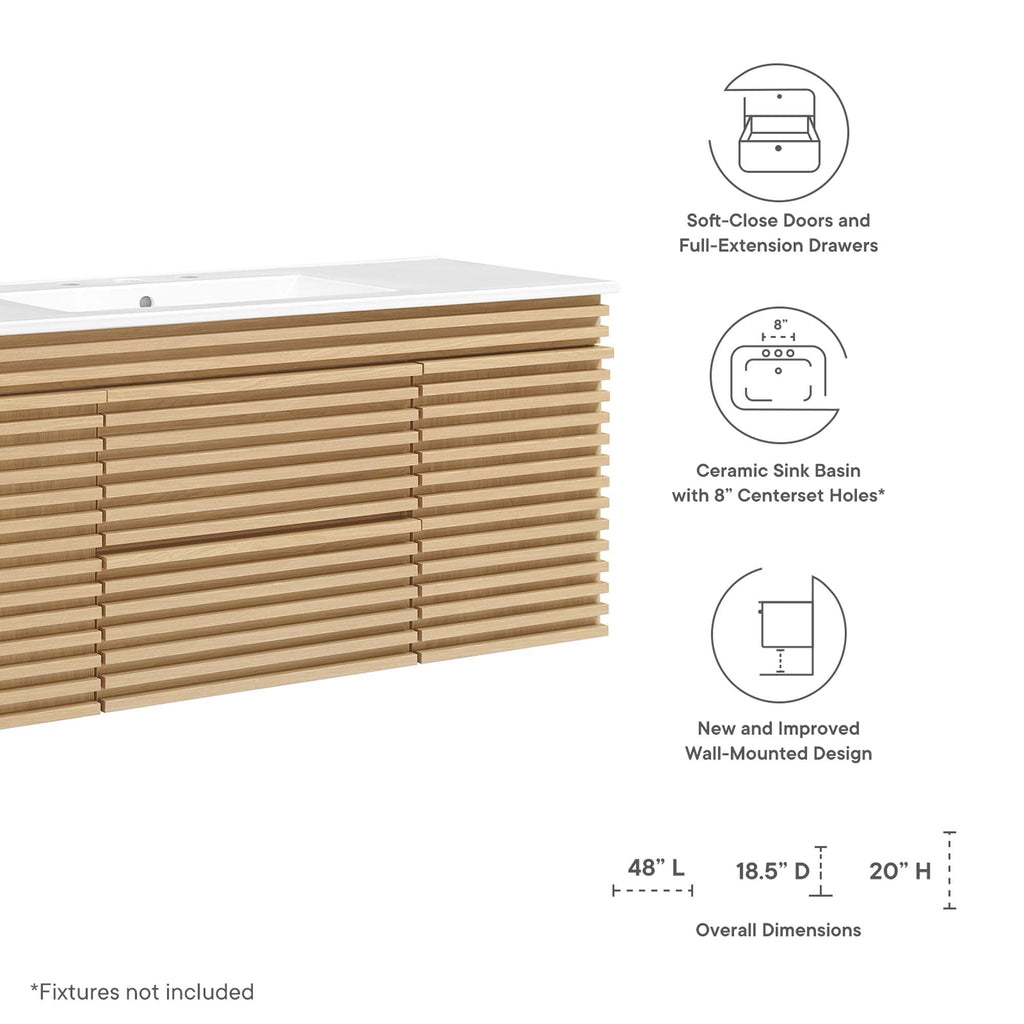 Render Wall-Mount Bathroom Vanity by Modway