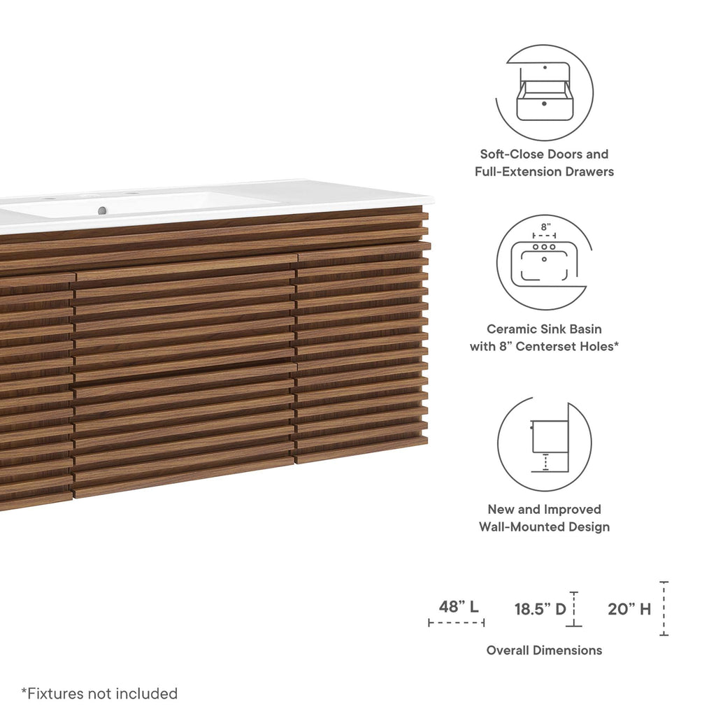 Render Wall-Mount Bathroom Vanity by Modway