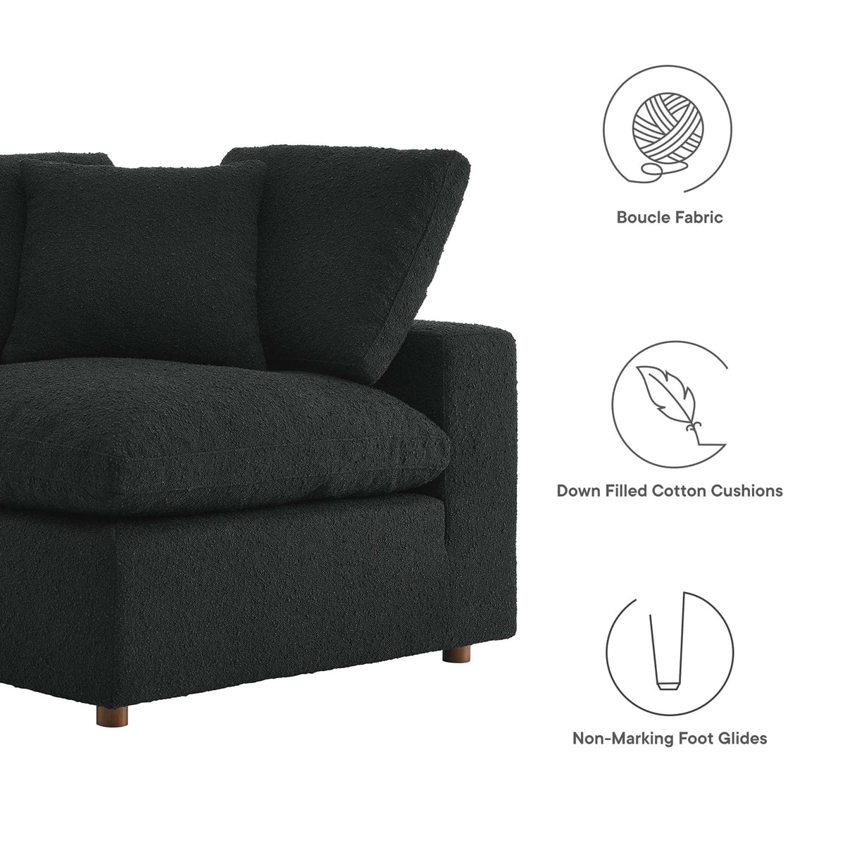 Commix Down Filled Overstuffed Boucle Fabric Corner Chair by Modway