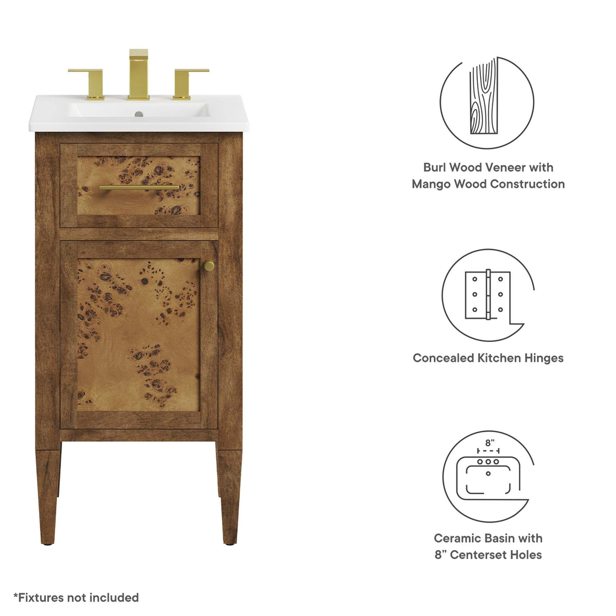 Elysian Wood Bathroom Vanity by Modway