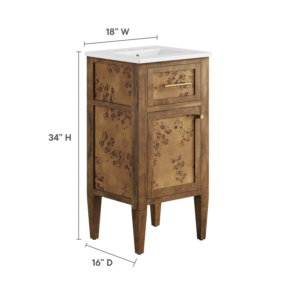 Elysian Wood Bathroom Vanity by Modway