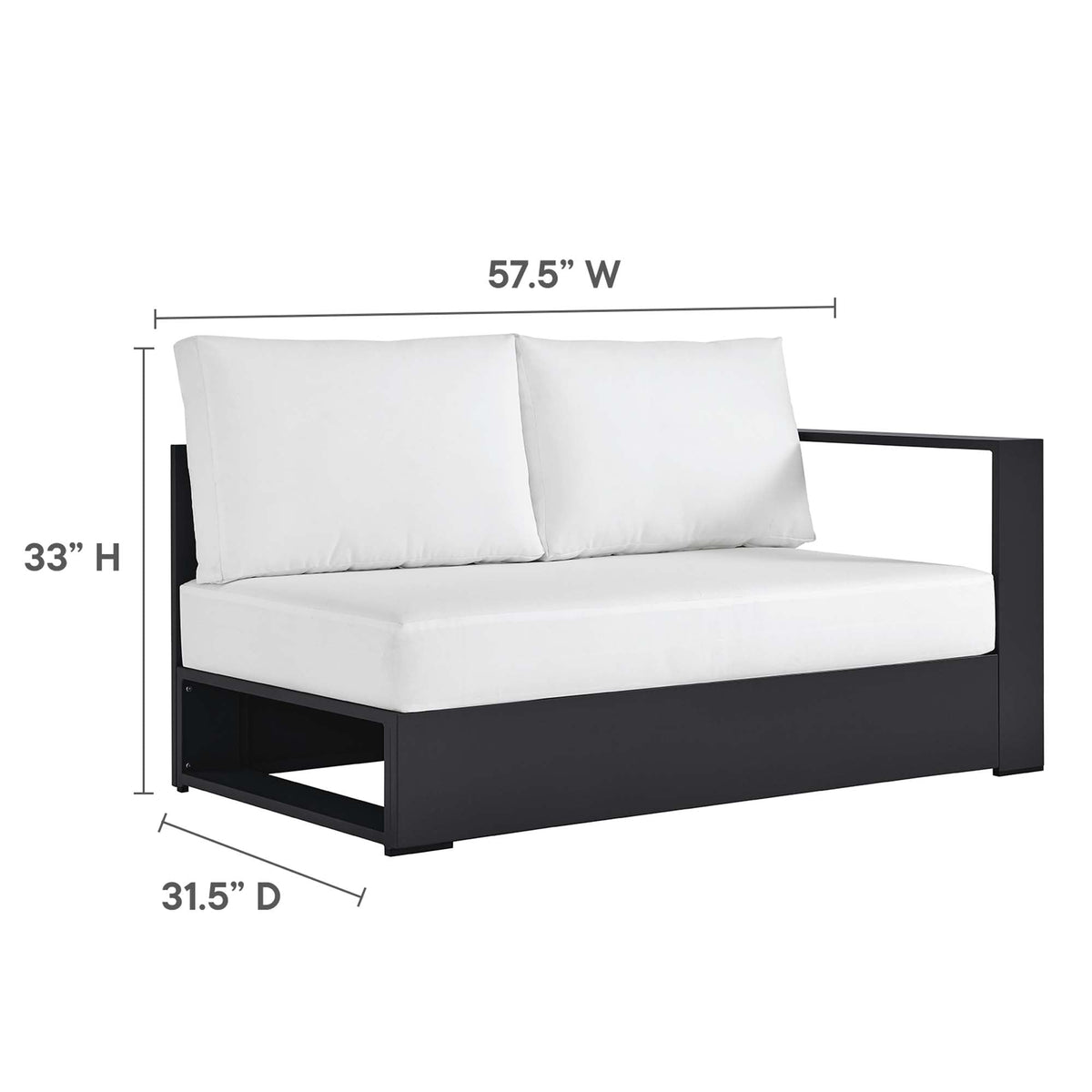 Tahoe 2-Piece Outdoor Patio Powder-Coated Aluminum Sectional Sofa Set