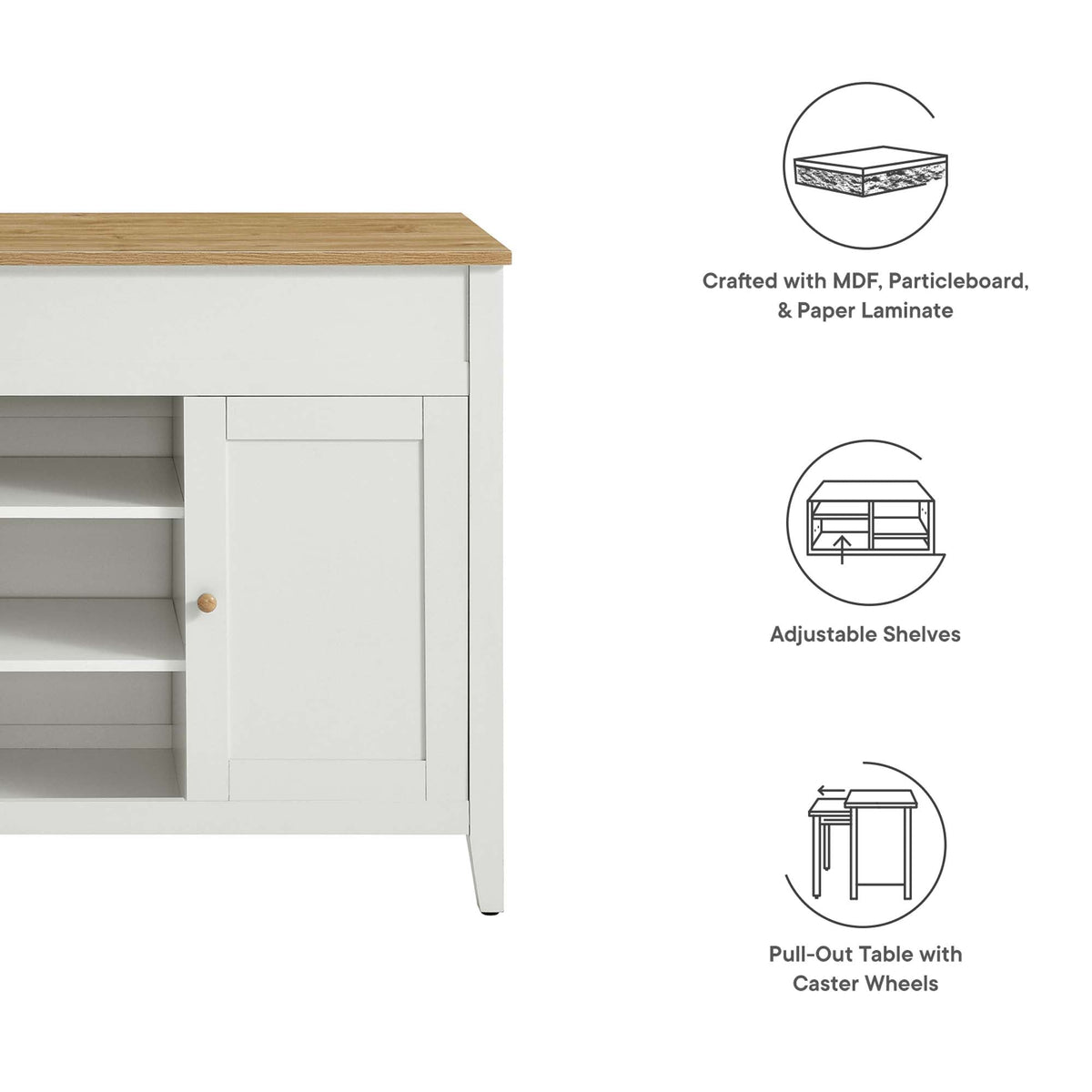 Garland Kitchen Island by Modway