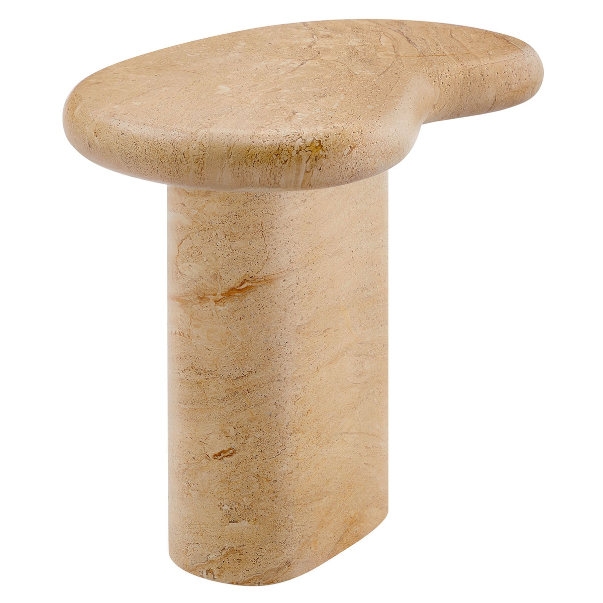 Elowen Indoor Outdoor Patio Textured Faux Travertine Side Table