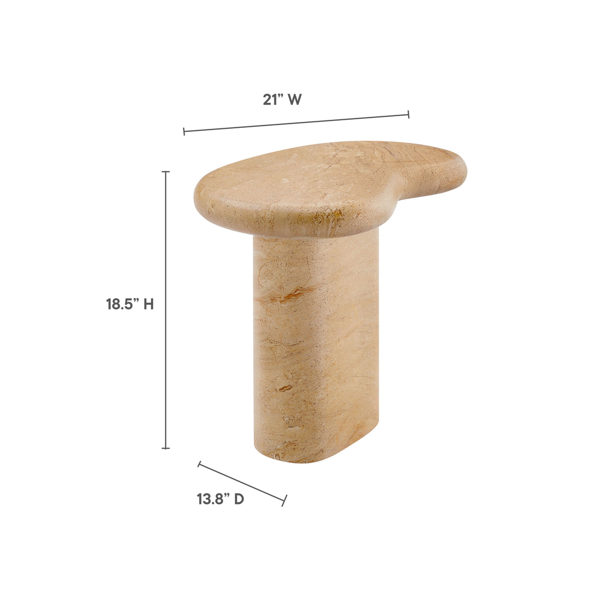 Elowen Indoor Outdoor Patio Textured Faux Travertine Side Table